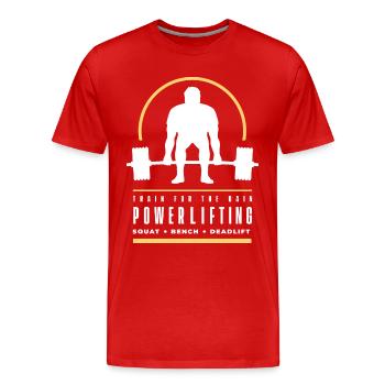 Powerlifting Squat Bench Deadlift Gym and Workout - Men's Premium Organic T-Shirt - red - Front - Damien (186cm)