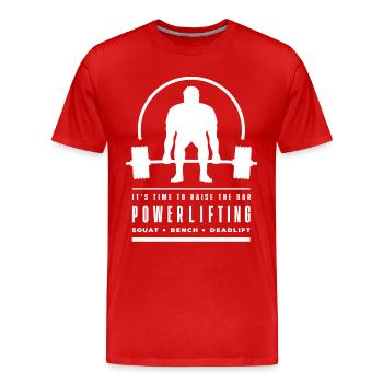 Powerlifting Deadlift Fitness | Training | Gym - Men's Premium Organic T-Shirt - red - Front - Damien (186cm)