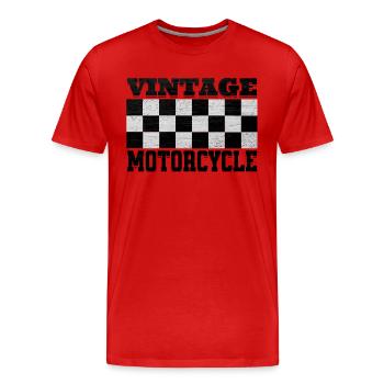 Vintage Biker Fan of Motorcycles and Motor Racing - Men's Premium Organic T-Shirt - red - Front - Damien (186cm)