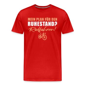 Rente Fahrrad Radfahren Plan für den Ruhestand - Männer Premium Bio T-Shirt - Rot - Vorne - Damien (186cm)