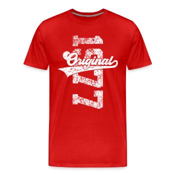 49. GEBURTSTAG ORIGINAL 1977 - Männer Premium Bio T-Shirt - Rot - Vorne - Damien (186cm)