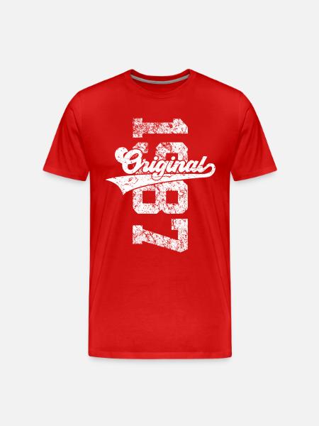39TH BIRTHDAY ORIGINAL 1987 - Men's Premium Organic T-Shirt - red