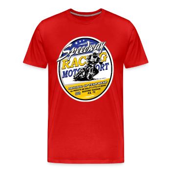 Speedway Racing - Men's Premium Organic T-Shirt - red - Front - Damien (186cm)