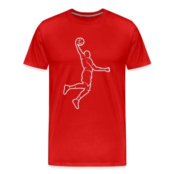 Basketball Player Silhouette Bball Basketball Player - Men's Premium Organic T-Shirt - red - Front - Damien (186cm)