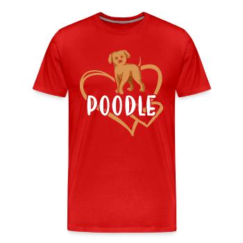 Poodle Heart - Men's Premium Organic T-Shirt - red - Front - Damien (186cm)