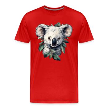Koala - Men's Premium Organic T-Shirt - red - Front - Damien (186cm)