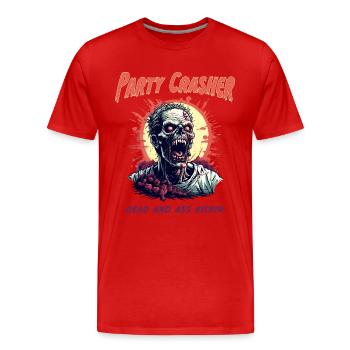 Briseur de fête - T-shirt bio Premium Homme - rouge - Devant - Damien (186cm)