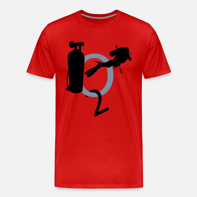 Diving - Männer Premium Bio T-Shirt - Rot