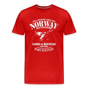 Norway - moose land - Männer Premium Bio T-Shirt - Rot - Vorne - Damien (186cm)