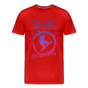 Boarding Snowboarding Boarder - Männer Premium Bio T-Shirt - Rot - Vorne - Damien (186cm)