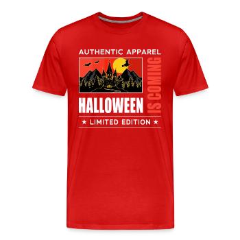 Halloween is coming - Men's Premium Organic T-Shirt - red - Front - Damien (186cm)