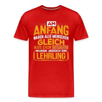 LEHRLING - Der Beste - Männer Premium Bio T-Shirt - Rot - Vorne - Damien (186cm)