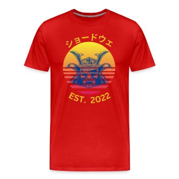 桜の日本語 1 - T-shirt bio Premium Homme - rouge - Devant - Damien (186cm)