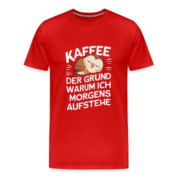 Nachteule Eule Eulen Vogel - Männer Premium Bio T-Shirt - Rot - Vorne - Damien (186cm)