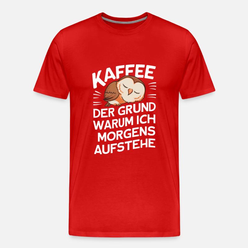 Nachteule Eule Eulen Vogel - Männer Premium Bio T-Shirt - Rot