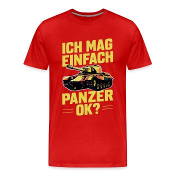 Chars Chars principaux Chars de combat Chars Chars Pilotes de chars - T-shirt bio Premium Homme - rouge - Devant - Damien (186cm)