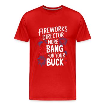 Pyrotechniker Feuerwerk Pyrotechnik - Männer Premium Bio T-Shirt - Rot - Vorne - Damien (186cm)