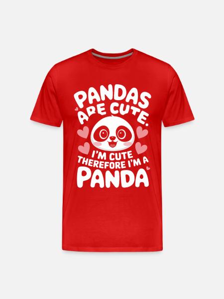 Panda Bear Panda Animal Pandas - Men's Premium Organic T-Shirt - red