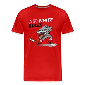 Hai Kölsche Jungs für Hintergrund rot - Männer Premium Bio T-Shirt - Rot - Vorne - Damien (186cm)