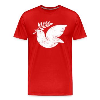 Colombe de la Paix - T-shirt bio Premium Homme - rouge - Devant - Damien (186cm)