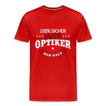 Optiker Augenoptiker Feinoptiker Optik - Männer Premium Bio T-Shirt - Rot - Vorne - Damien (186cm)