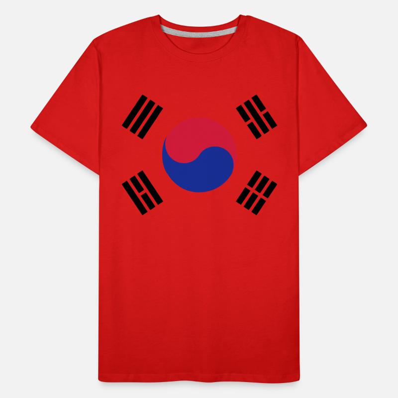 Emblème du drapeau Corée du Sud Corée T-shirt bio Premium Homme