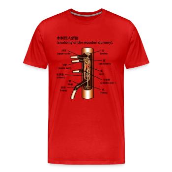 wooden dummy anatomy - Männer Premium Bio T-Shirt - Rot - Vorne - Damien (186cm)