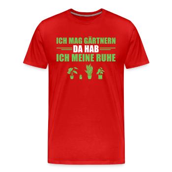 Hobbygärtner Schrebergarten Ich mag Gärtnern - Männer Premium Bio T-Shirt - Rot - Vorne - Damien (186cm)