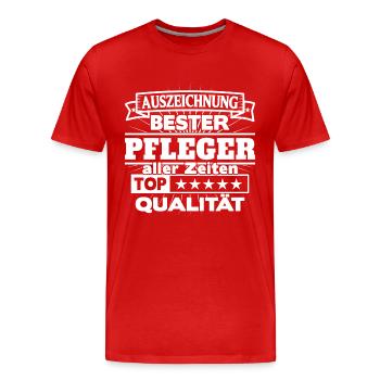 Pfleger Shirt Bester Pfleger aller Zeiten - Männer Premium Bio T-Shirt - Rot - Vorne - Damien (186cm)