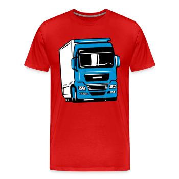 Truck truck Liebherr - Men's Premium Organic T-Shirt - red - Front - Damien (186cm)
