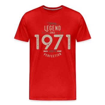 legend since 1971 birthday gift 52 years - Men's Premium Organic T-Shirt - red - Front - Damien (186cm)