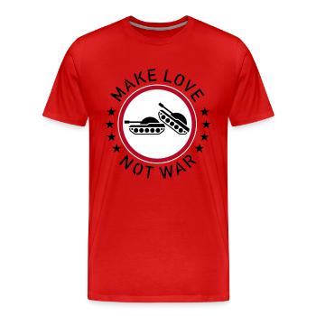 Make Love Not War (3C) - Männer Premium Bio T-Shirt - Rot - Vorne - Damien (186cm)