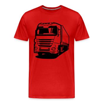 Camion camion - T-shirt bio Premium Homme - rouge - Devant - Damien (186cm)