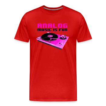 ANALOG MUSIC IS FUN - Men's Premium Organic T-Shirt - red - Front - Damien (186cm)