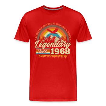 Legendary since 1968 Vintage Birthday Gift - Men's Premium Organic T-Shirt - red - Front - Damien (186cm)