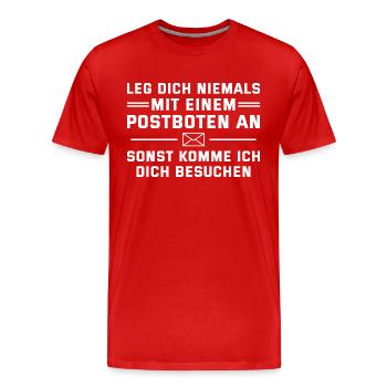 Post Humor Paketdienst Zusteller Postbote - Männer Premium Bio T-Shirt - Rot - Vorne - Damien (186cm)