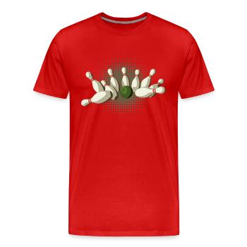 Strike Kegeln - Männer Premium Bio T-Shirt - Rot - Vorne - Damien (186cm)