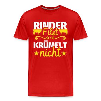 Rinderfilet krümelt nicht Fleisch Grillen Geschenk - Männer Premium Bio T-Shirt - Rot - Vorne - Damien (186cm)