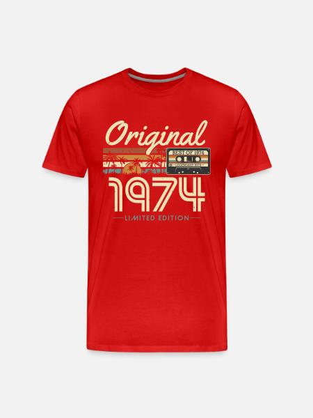 Originele Vintage 1974 Vintage Retro Verjaardag - Mannen premium biologisch T-shirt - 