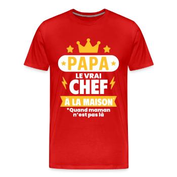 Dad, the real chef at home on Father's Day - Men's Premium Organic T-Shirt - red - Front - Damien (186cm)