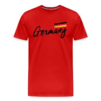 Deutschland - Germany - Bundesrepublik -Flagge BRD - Männer Premium Bio T-Shirt - Rot - Vorne - Damien (186cm)
