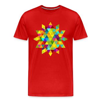 Ornement Triangle Rosette Geek Hipster Big Bang - T-shirt bio Premium Homme - rouge - Devant - Damien (186cm)