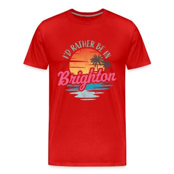 Je préfère être à Brighton - T-shirt bio Premium Homme - rouge - Devant - Damien (186cm)