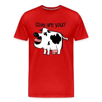 Cow êtes-vous? - T-shirt bio Premium Homme - rouge - Devant - Damien (186cm)