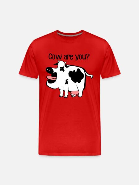 Cow are you? - Men's Premium Organic T-Shirt - red