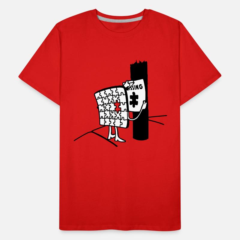 Puzzle manquant, manquant un morceau de lui-même T-shirt bio Premium Homme
