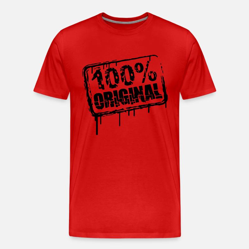100 % Original Stempel Cool - Männer Premium Bio T-Shirt - Rot