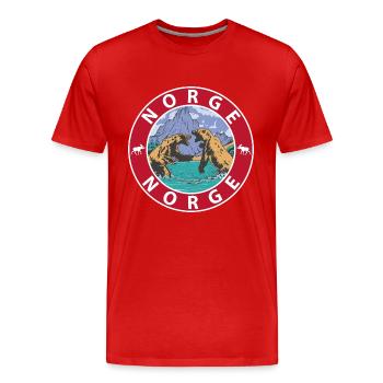 Norwegen - Männer Premium Bio T-Shirt - Rot - Vorne - Damien (186cm)