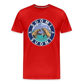 Finlande - T-shirt bio Premium Homme - rouge - Devant - Damien (186cm)