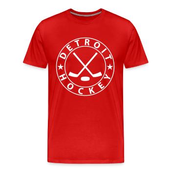 Detroit Eishockey - Männer Premium Bio T-Shirt - Rot - Vorne - Damien (186cm)